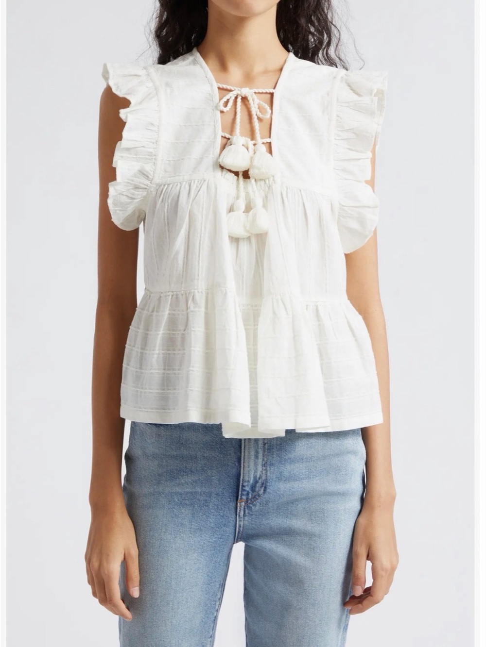 Mille Chelsea Ruffle Cotton Top - Picture 2 of 8